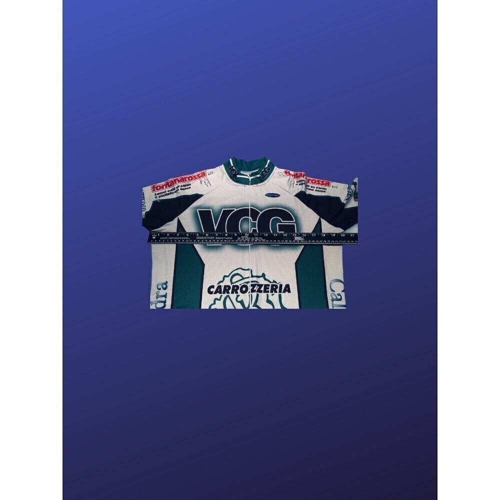 Vcg VELO CLUB GENOVESE Vintage Cycling Jersey, WHITE/GREEN/BLACK, Size L, VGUC - Picture 4 of 11